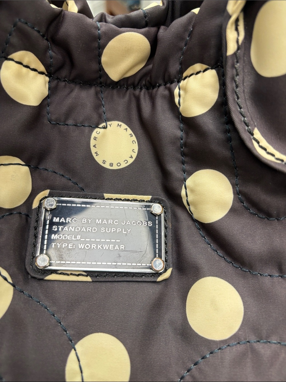 Marc by Marc Jacobs Brown tote with cream polka dots- NWOT - Picture 6 of 9